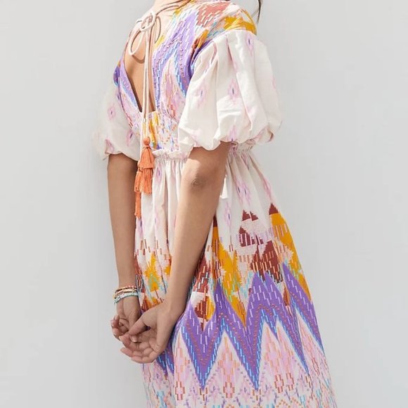 Anthropologie Not So Serious by Pallavi Mohan Abstract Embroidered Mini Dress - Picture 2 of 11